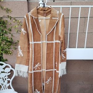 Arden B Suede Leather Duster - Women's Medium